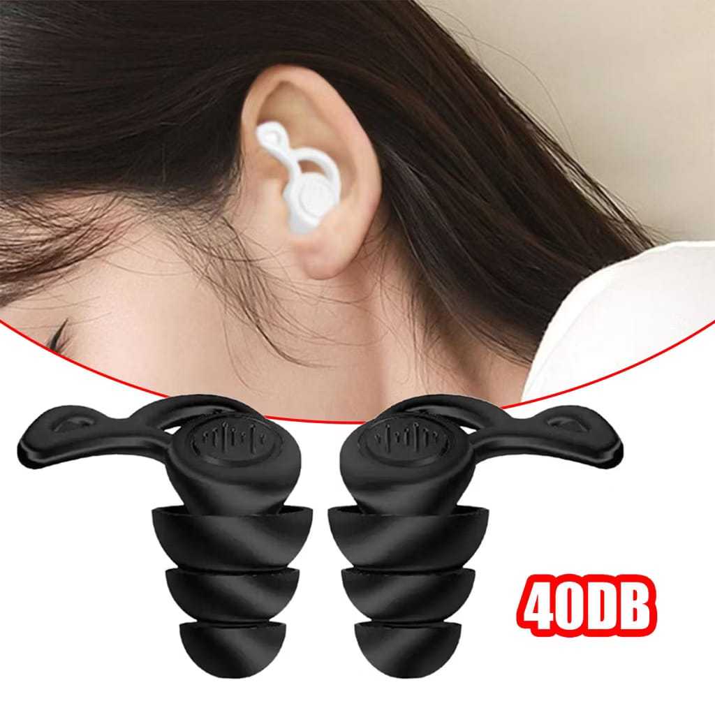 Earplug 3 Layer Deep Sleep Earplug Silikon Nano Ear Plug Peredam Suara Penutup Kuping Untuk Tidur
