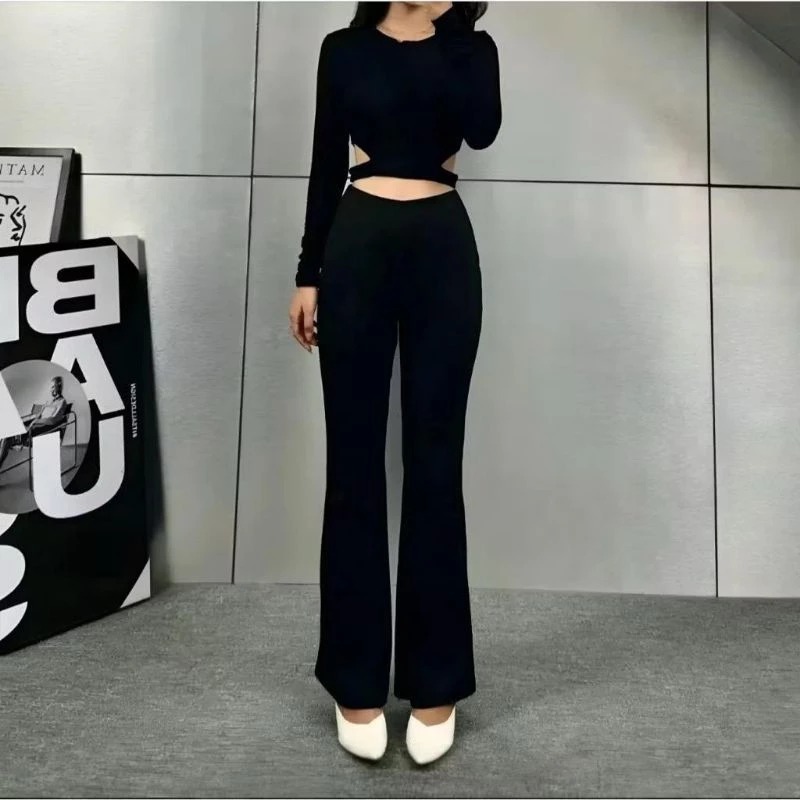 Celana Panjang Warna Putih / Celana Fit And Flare Pants Cutbray Scuba Pinggang Highwaist Bahan Stret
