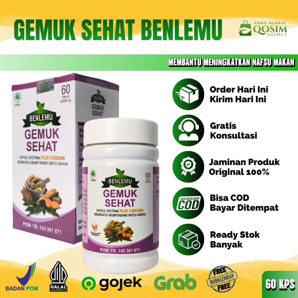 Kapsul Gemuk Sehat Benlemu Suplemen Gemuk Badan Meningkatkan Nafsu Makan