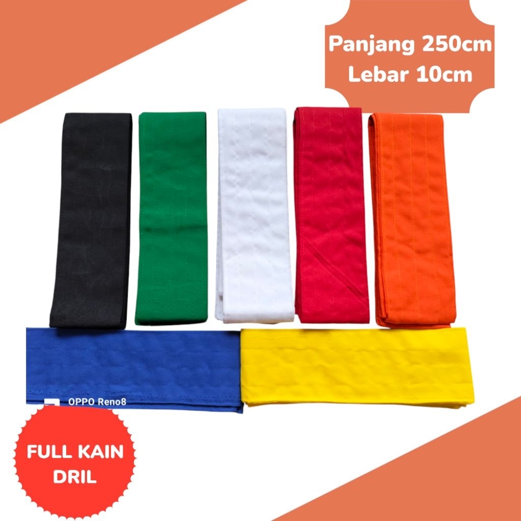 SABUK PENCAK SILAT POLOS LEBAR 10CM FULL KAIN / SABUK SILAT