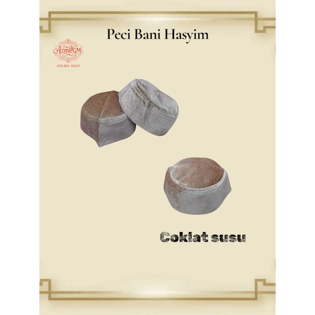 Peci Bani Hasyim Coklat Susu Peci Habib Peci Bludru Kopiah Bani Hasim