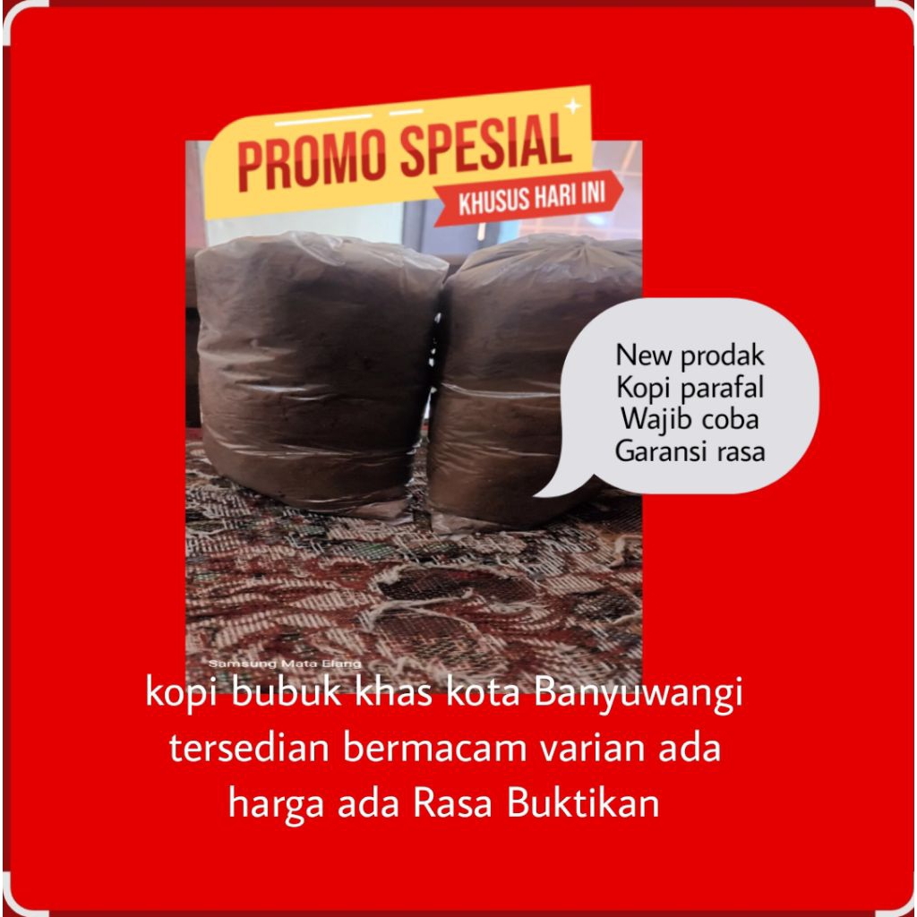 

kopi bubuk parafal khas kota banyuwangi Berat 200 Gram