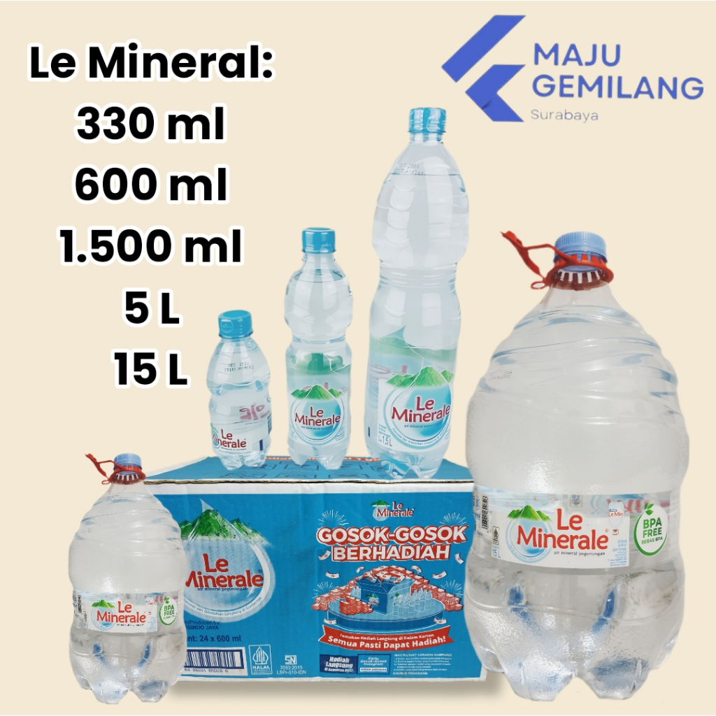 

Le Minerale Air Minum 600 ML 1,5L Galon