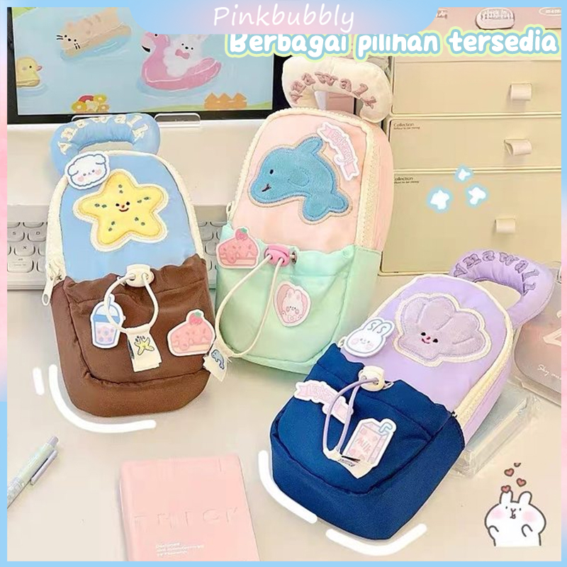 

Pinkbubbly. [Ready]Aesthetic Kanvas Kotak Pensil Lumba-lumba, Kerang, dan Bintang Laut Lumba-Lumba Lucu Portabel/Tas Penyimpanan Alat Tulis Kantor Siswi Kotak Pensil Cangkang Kartun Berkapasitas Besar