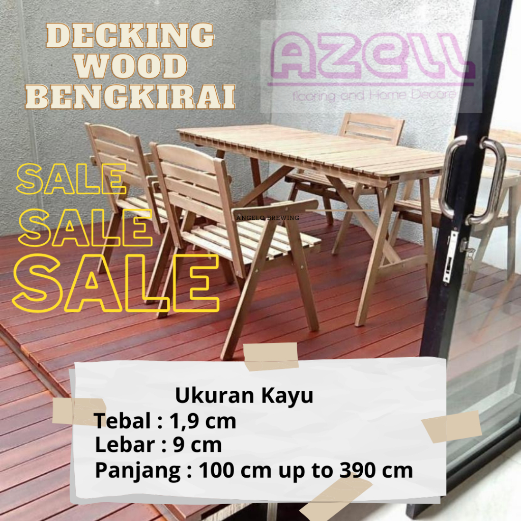Decking Kayu Solid Bengkirai /Kayu Bengkirai Batangan/ kayu outdoor/bengkirai Kalimantan/bengkirai