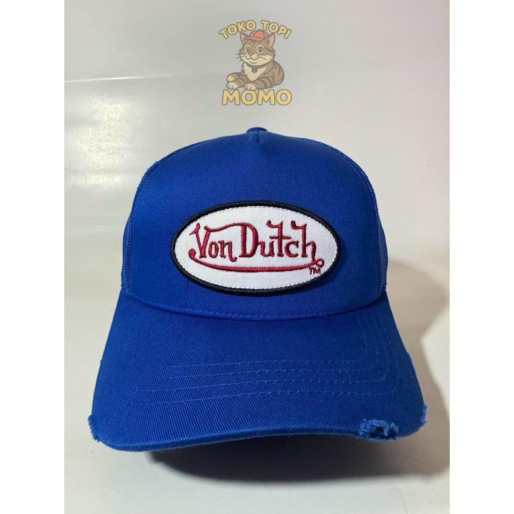 Topi Trucker Hat Von Dutch Ripped Model