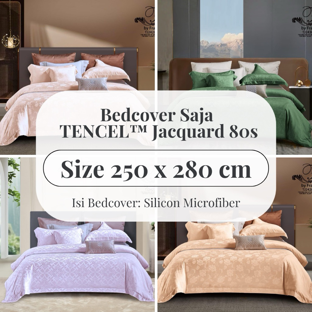 FORTUNA INDAH SPREI - Bedcover Saja TENCEL™ Jacquard 80s Isi Microfiber