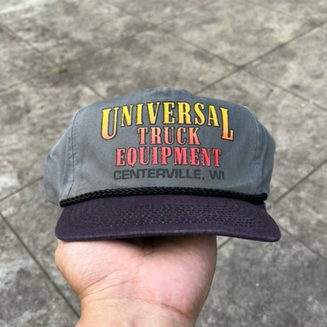 Vintage Rope Hat Universal Truck Equipment Two Tone SnapBack Adjustable