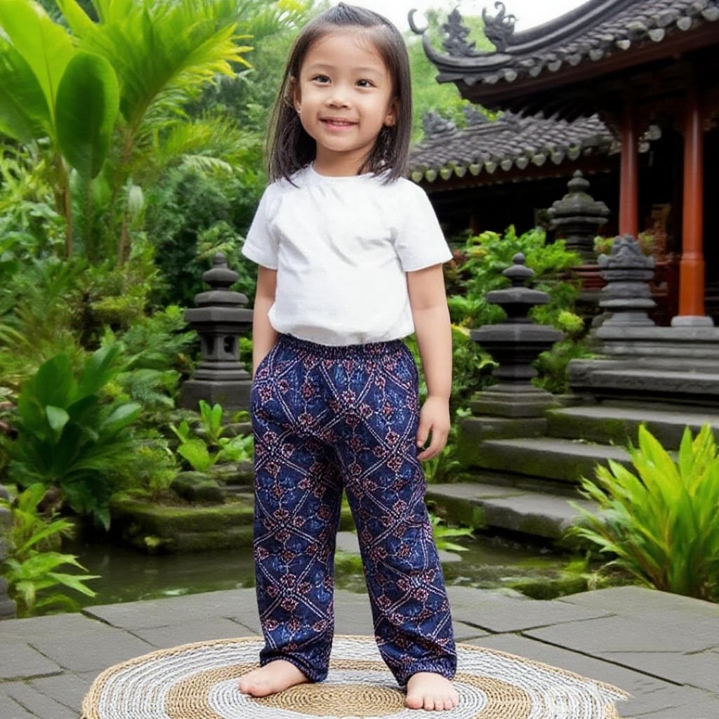 COD CELANA BATIK ANAK PEREMPUAN MOTIF BUNGA celana boim anak perempuan