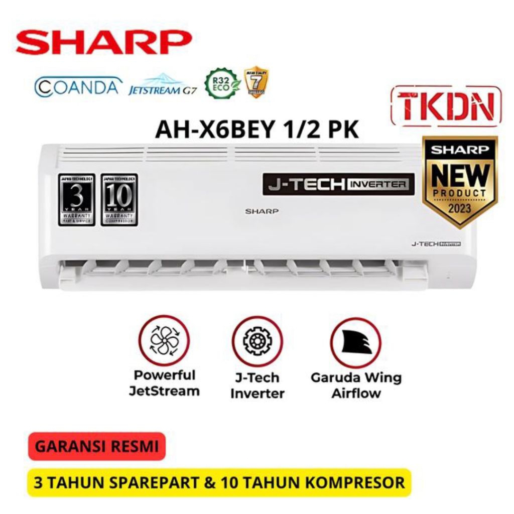 AC SHARP 1/2 PK INVERTER AH-X6BEY HEMAT LISTRIK