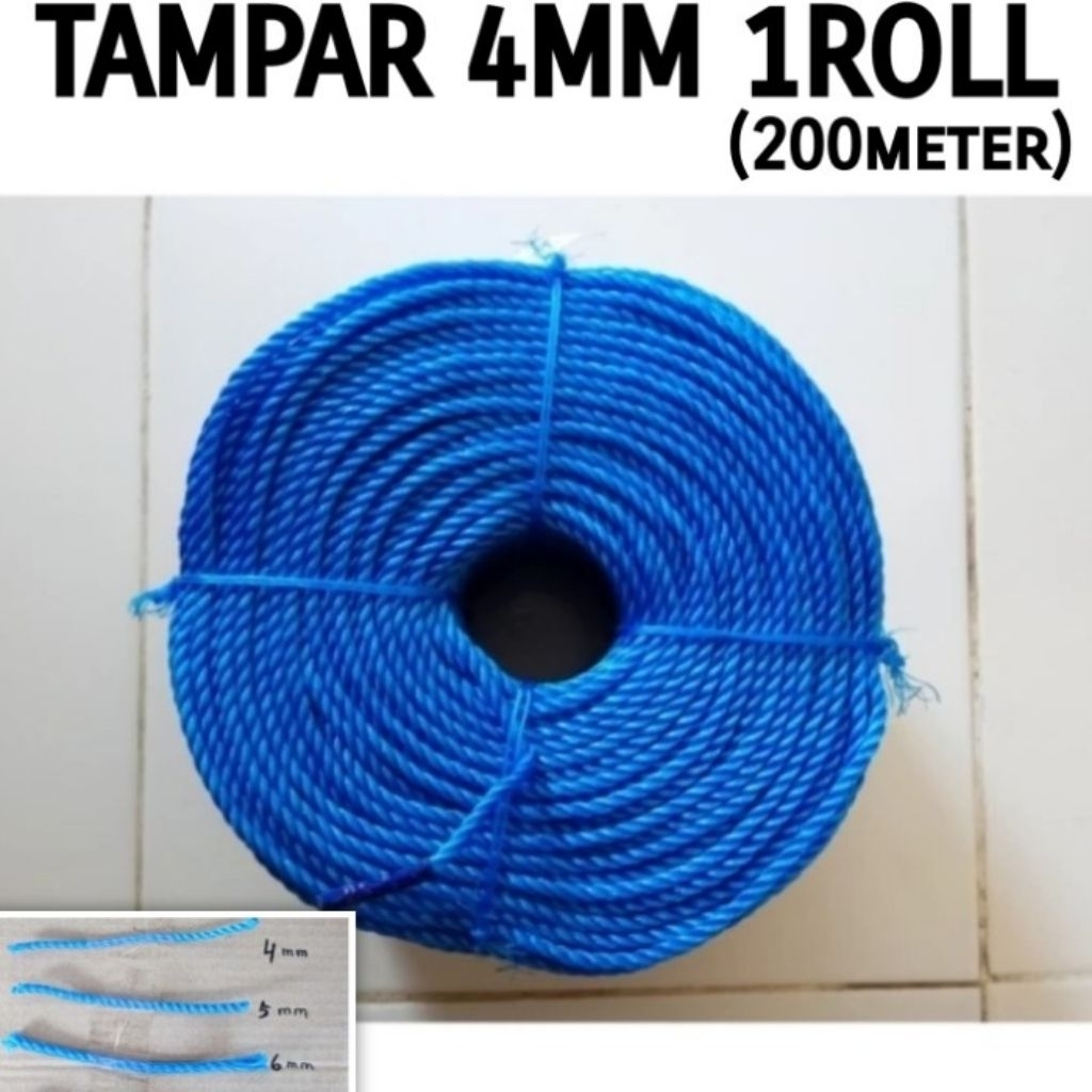 

(HARGA 1 ROLL) Tali Tampar 4mm/ Tali ikat plastik 4mm SEA GULL