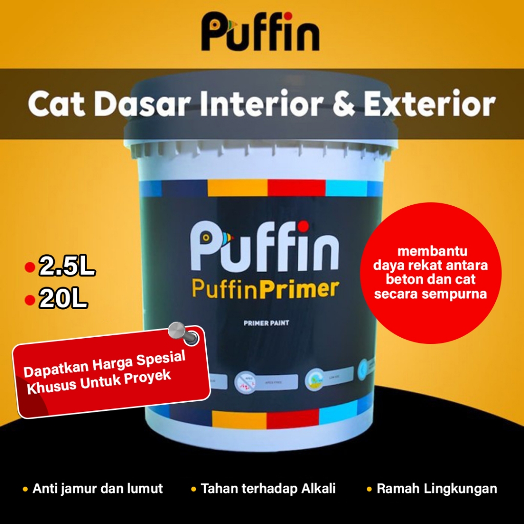 Puffin Paint Cat dasar primer wallsealer alkali sealer Puffin Primer 2.5 kg
