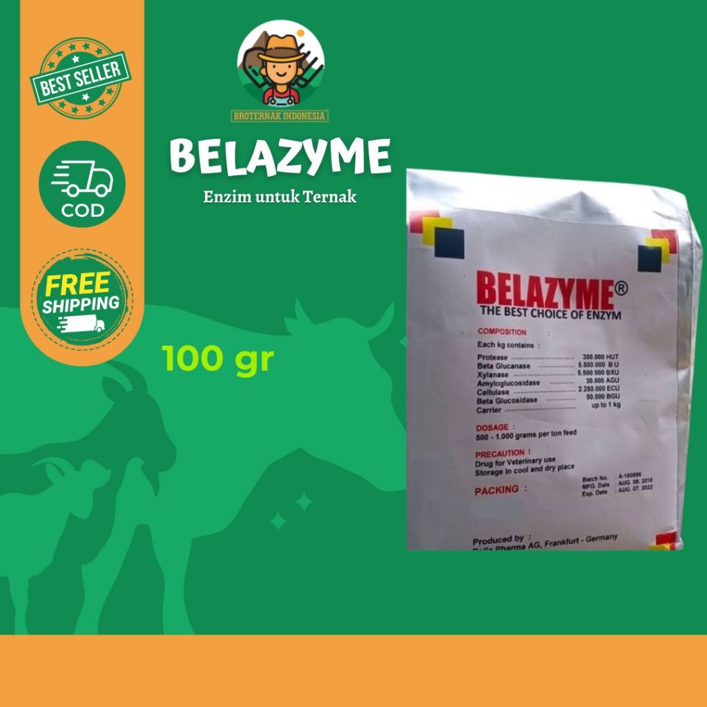 Belazyme 100 gram - The Best Choice of enzyme - Enzim untuk ayam - enzim untuk ternak