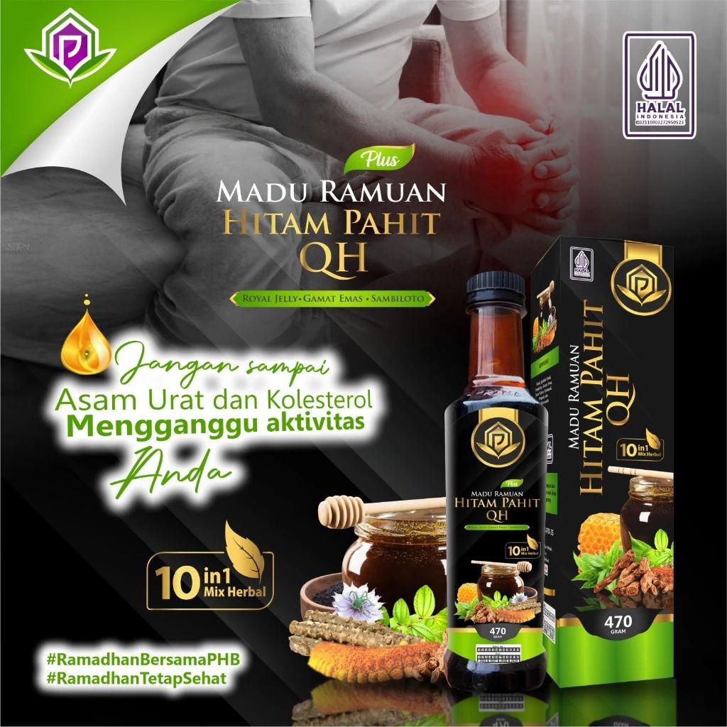 

Madu Hitam Pahit QH Propolis Gamat Gold Usybah 470g Mengatasi Diabetes Asam Urat dan Reumatik