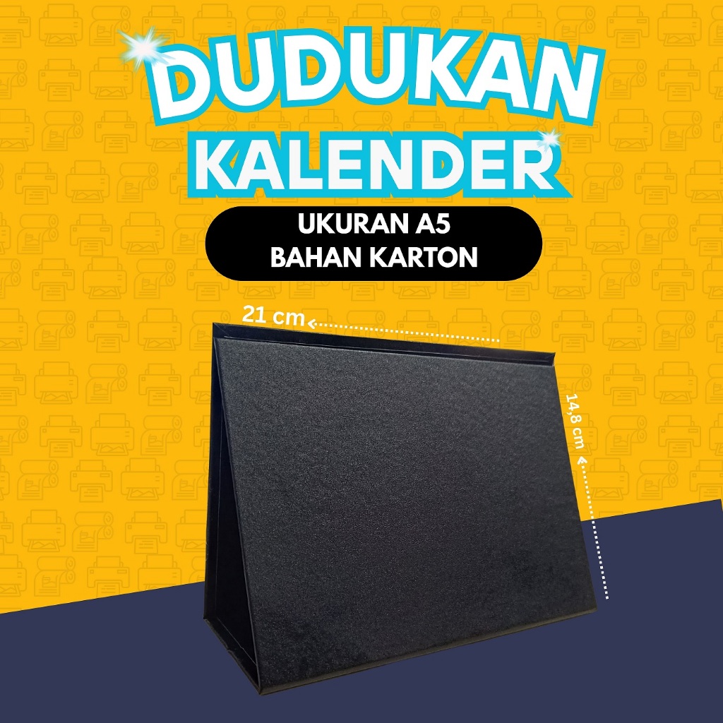 

Dudukan kalender meja A5 murah meriah, tatakan kalender duduk, stand kalender meja, penyangga kalender meja ukuran A5 landscape