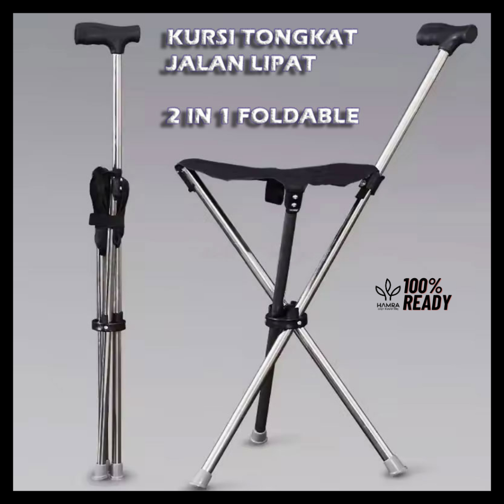 Kursi Lipat Portable / Kursi Sholat / TONGKAT DUDUK LIPAT / Tongkat Kursi Lipat