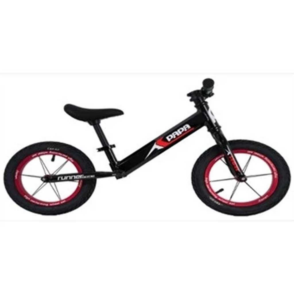 Sepeda Anak Balance Bike PAPA BIKE Push Bike Runner Pro 12inch Black