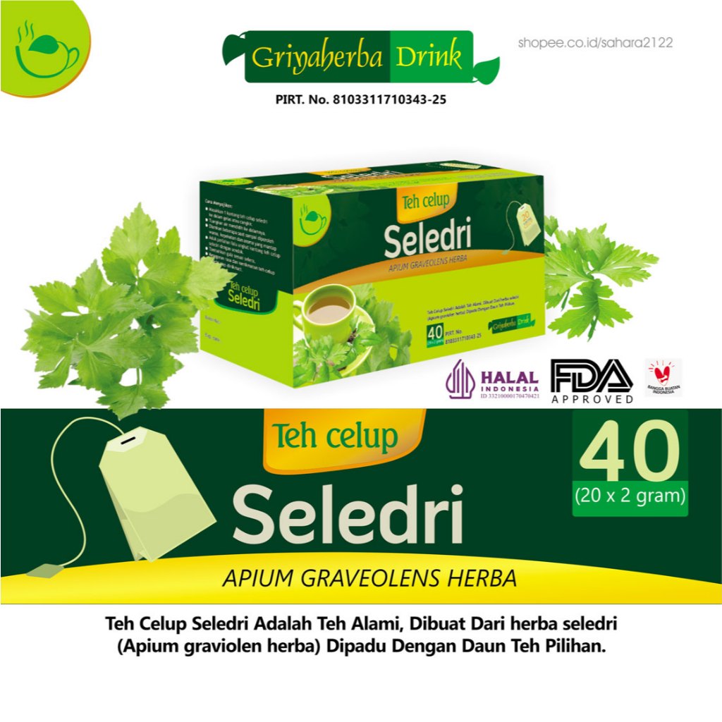 

Obat Herbal Teh Seledri Griya Herba Alami Tanpa Efek Samping Berkualitas Bagus Mengobati Drah Tinggi