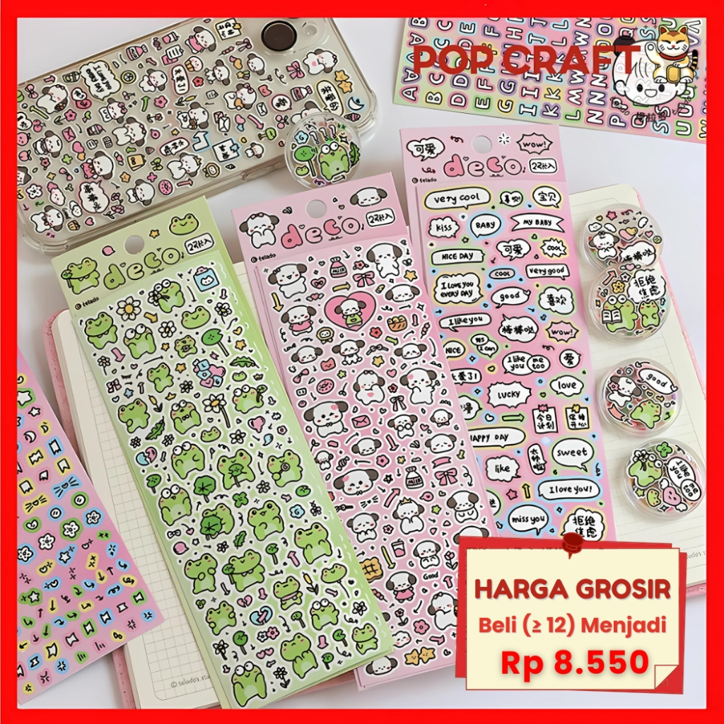 

PC Stiker Glliter Deco Casing Handphone / Sticker Alphabet Colourfull Waterproof Anti Air TLD129
