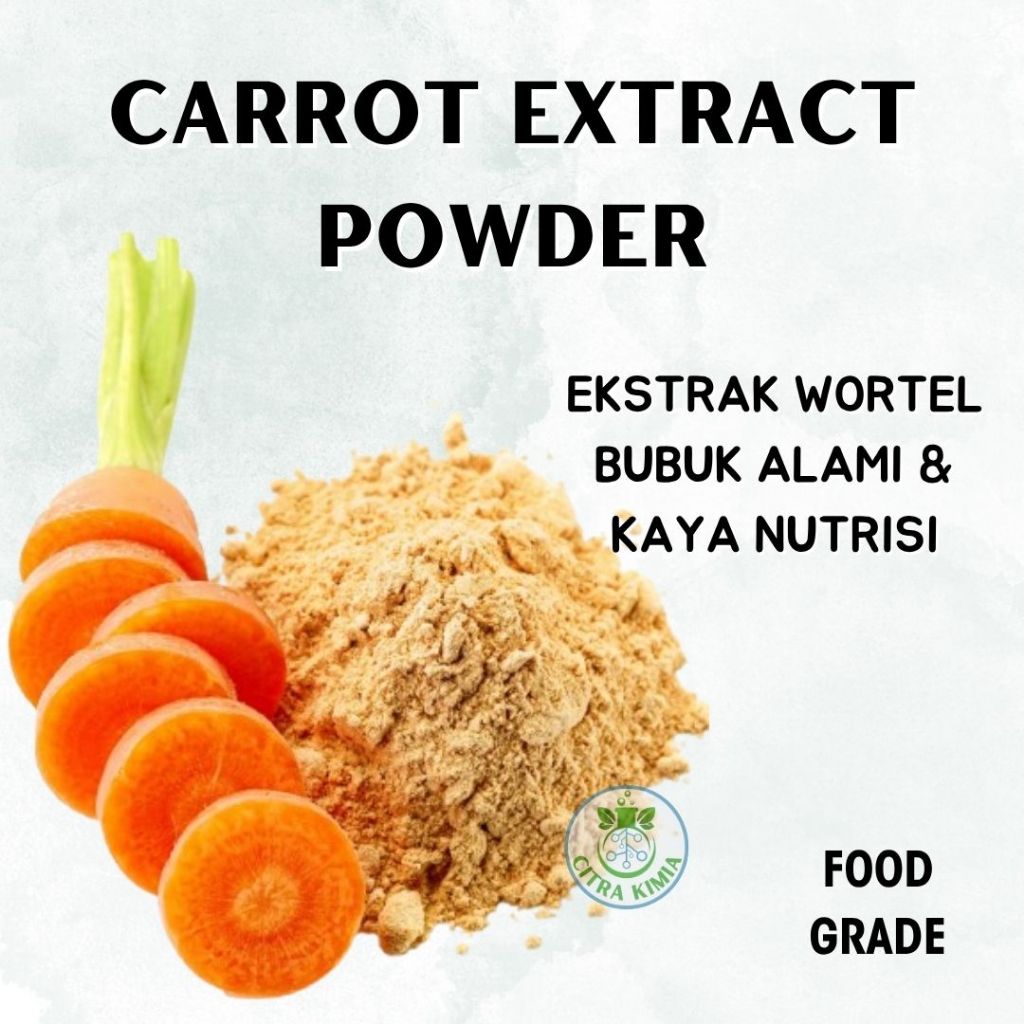 

Carrot Extract Powder Food Grade 25gr - Ekstrak Wortel Bubuk Alami Kaya Nutrisi - Bahan Tambahan Suplemen Kosmetik Mpasi