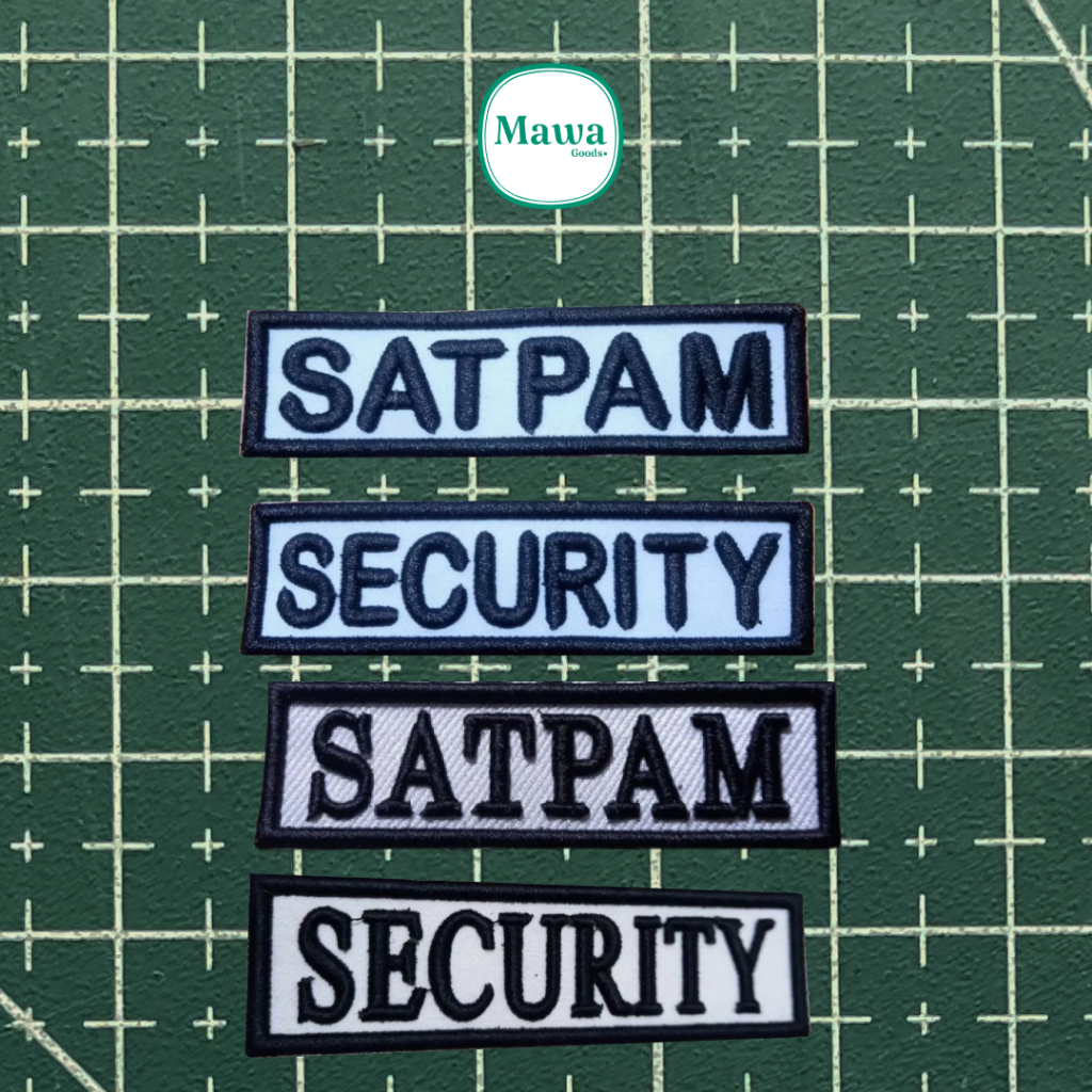 Bordir Satpam Bold Timbul 3D / Bordir Satpam Times New Roman Timbul 3D / Bordir Security Bold Timbul