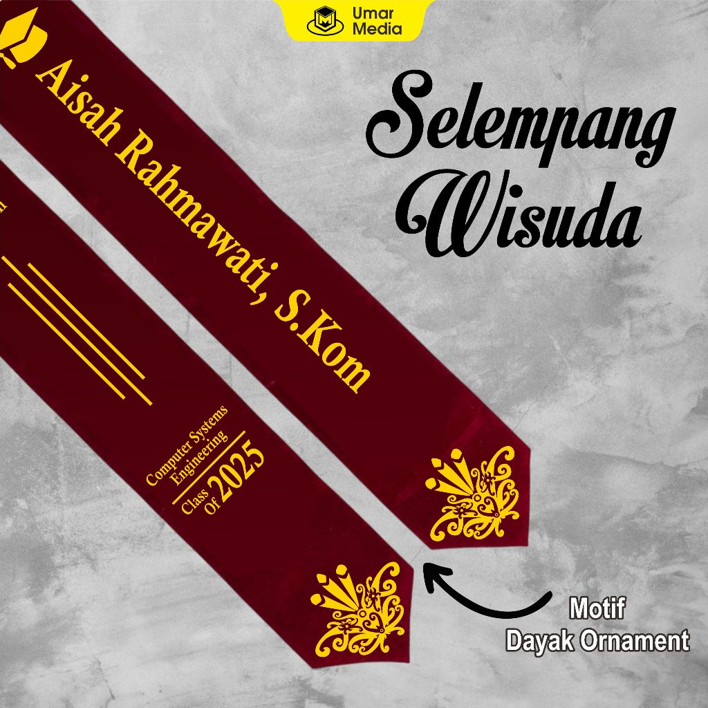 Selempang Graduation Slempang Wisuda Salempang Wisuda Custom Nama / Selempang Wisuda Custom Nama Sel
