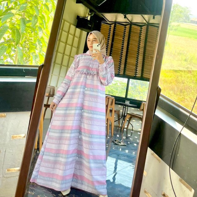 Mazaya Dress Triset /GAMIS KATUN/DRESS CATTON by Lariees.id Muslim Dewasa Wanita Mewah Pesta