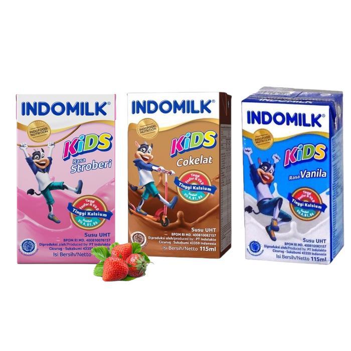 

SUSU INDOMILK KIDS 115 ML X 40 SUSU KOTAK UHT COKELAT | STROBERI