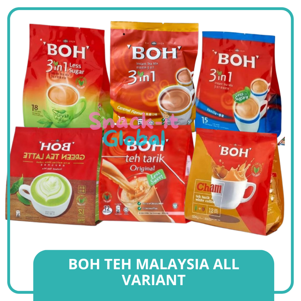 

BOH 3in1 Instant Tea Mix Original Less Sugar Vanilla 2in1 Cham Green Tea Caramel