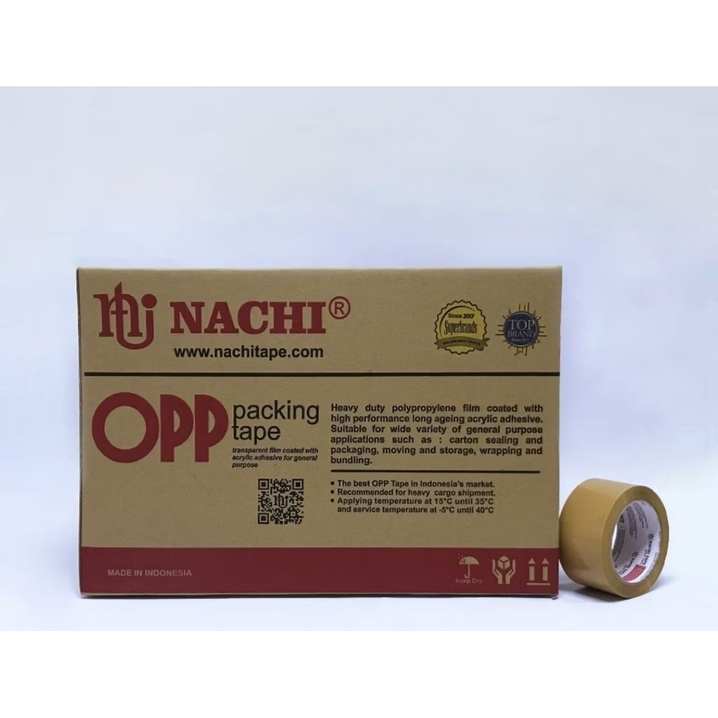 

(DUS) Nachi OPP Tape Packing Lakban Bening Coklat / Tan 100 Yard 48mm