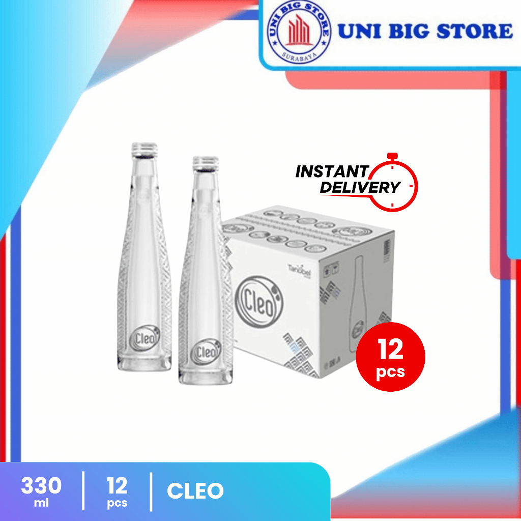 

Cleo Air Minum Glass Bottle 330 ml x 12 pcs DUS Botol Kaca
