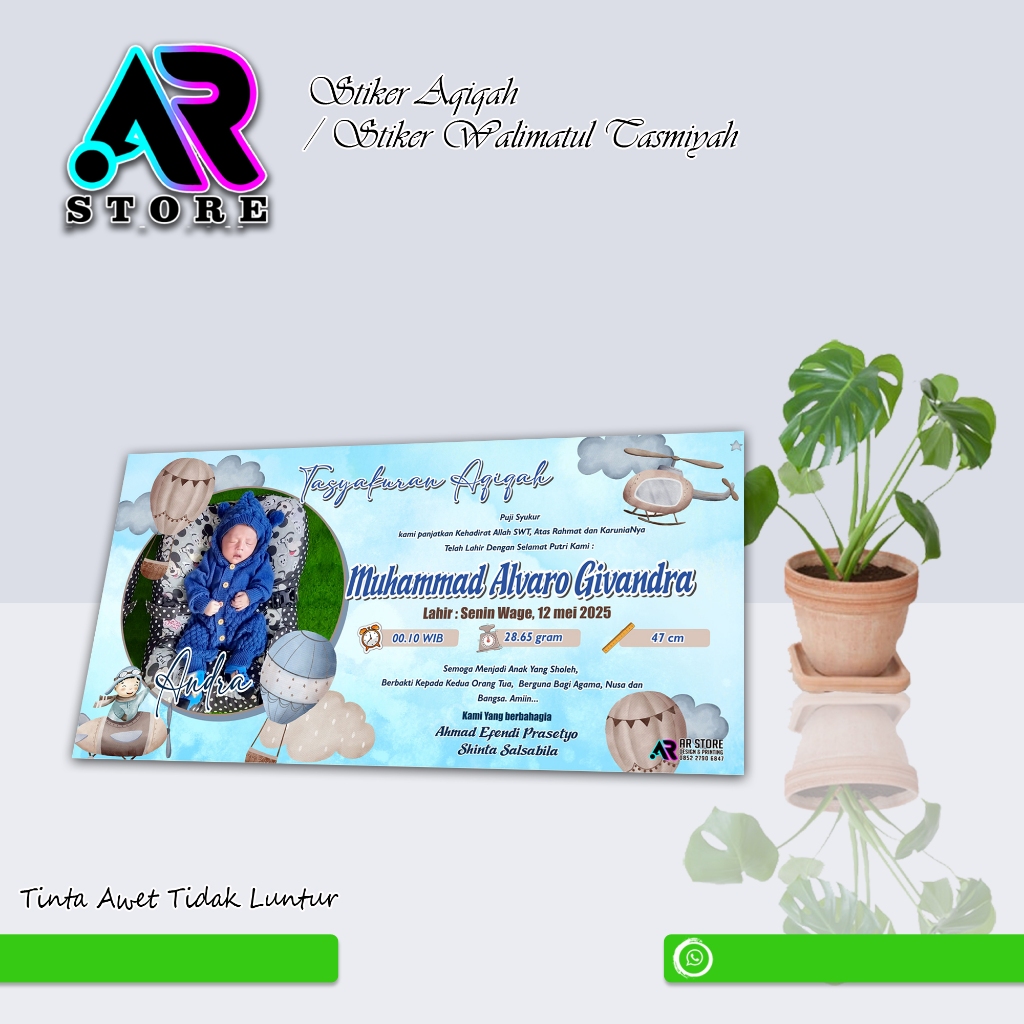 

Samir Nama Aqiqah / Samir Nama Bayi / Samir Walimatul Tasmiyah ( Kode ST 7 )