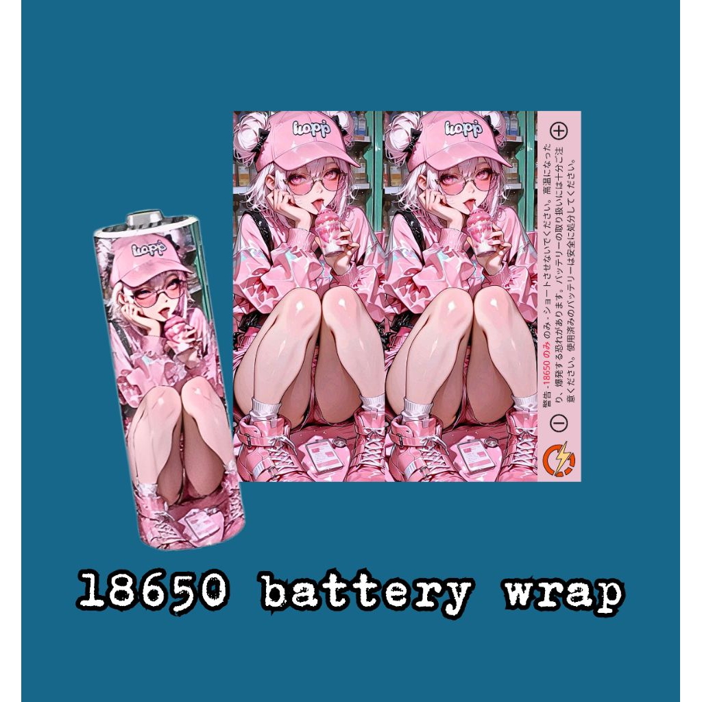 

FAMSTORE - Pelindung Baterai Stiker Skin Wrap Baterai 21700 Motif Anime Waifu | Anime Sexy girl Anti Gores Dan Anti Air Waterproof