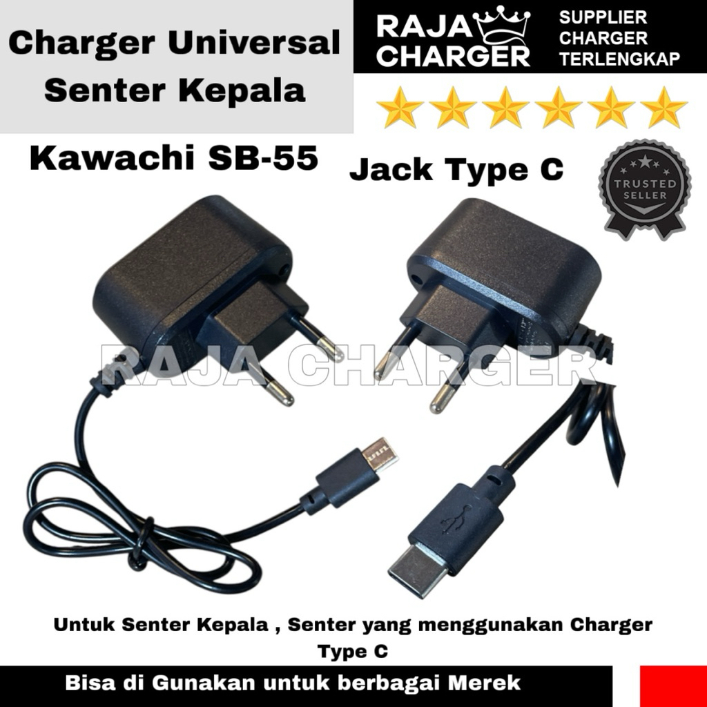 Charger Senter Kepala TYPE-C CAS SENTER KEPALA KAWACHI SB-55 500Mah