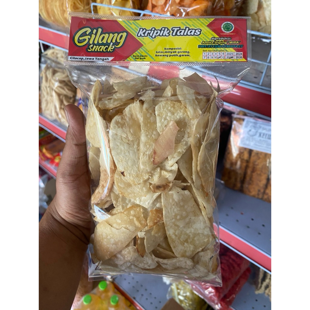 

Kripik Talas Gurih 200Gram Tanpa Bahan Kimia Produk Bersertifikat P-IRT