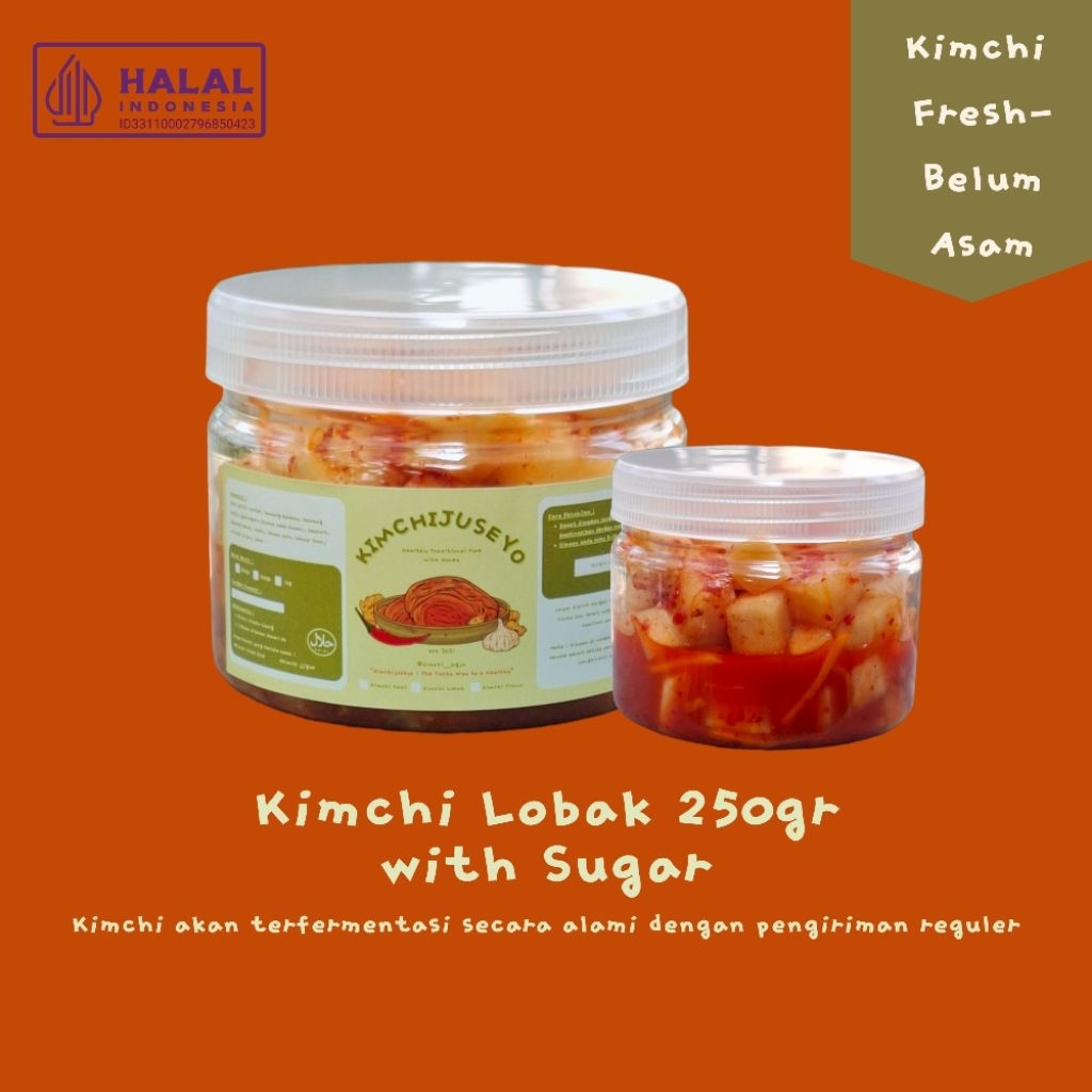 

Kimchi Lobak Fresh 250gr with Sugar | Kimchijuseyo | Homemade Kimchi