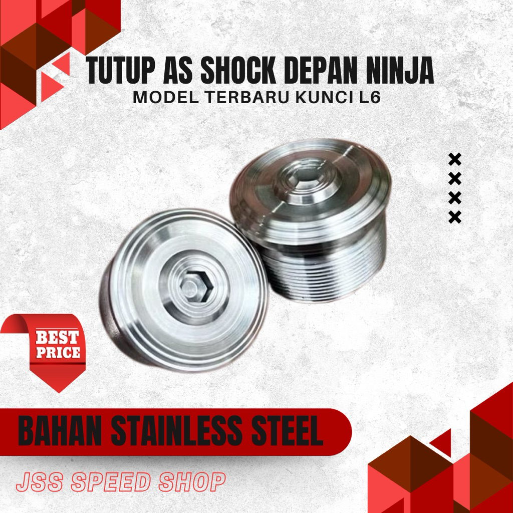 TUTUP SHOCK DEPAN NINJA RR STAINLESS STENLIS BAUT T NINJA STENLIS