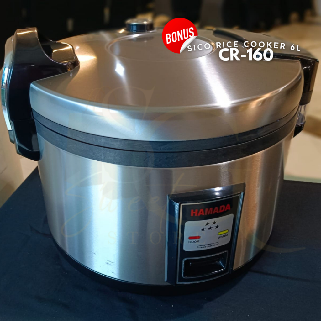 SICO | Rice Cooker CR - 160 6 Liter HAMADA Stainless Steel / Penanak Nasi Recommended Kapasitas Besa