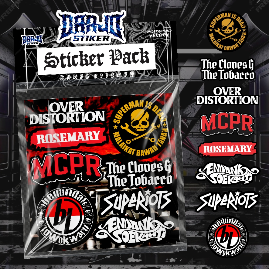 

Stiker Package Band POP PUNK/MELODIC/PUNK ROCK " VOL 2 " Glossy Anti Air Tinggal Tempel