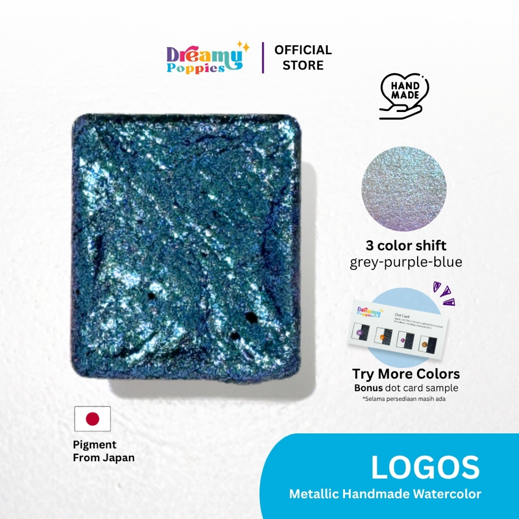 

Dreamy Poppies Duo Chrome Logos Handmade Watercolor