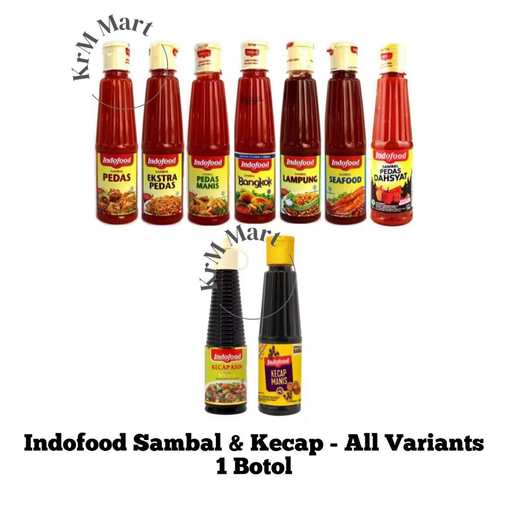 

Indofood Saus Sambal Tomat Kecap Manis Asin 135 ml 1 botol kecil All Varian pedas dahsyat dasyat extra ekstra pedes asam manis bangkok