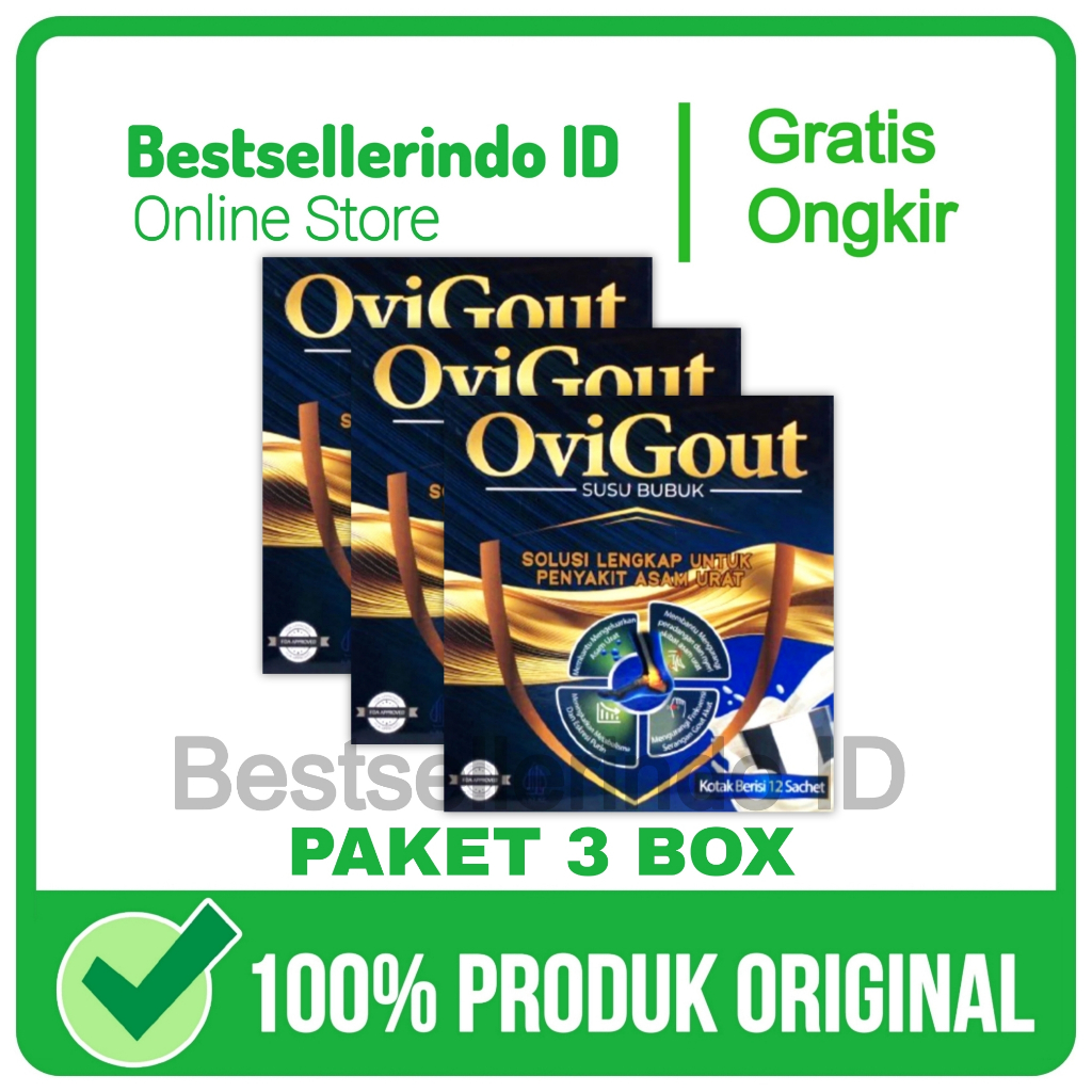 

3 Box Susu Ovigout Untuk Penderita Asam Urat Nyeri Sendi BPOM Original Asli