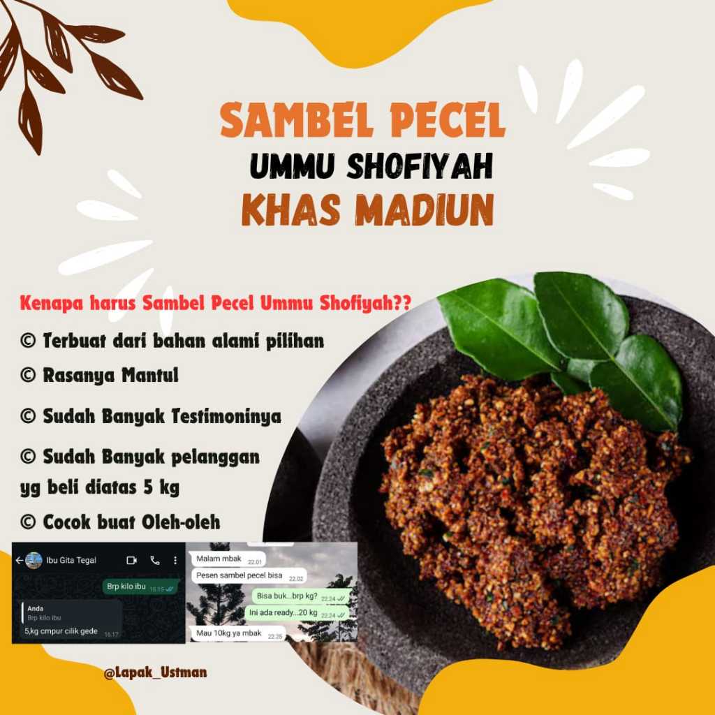 

Sambel Pecel Ummu Shofiyah Khas Madiun - Sambal Pecel Madiun - Pecel Madiun 100gram