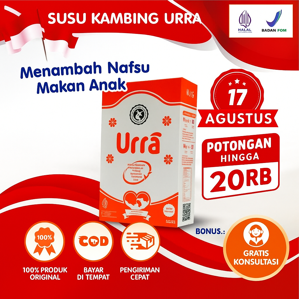 

Susu Urra 200gr - Bantu Naikan BB Anak | Tinggi Protein Rendah Gula | BPOM