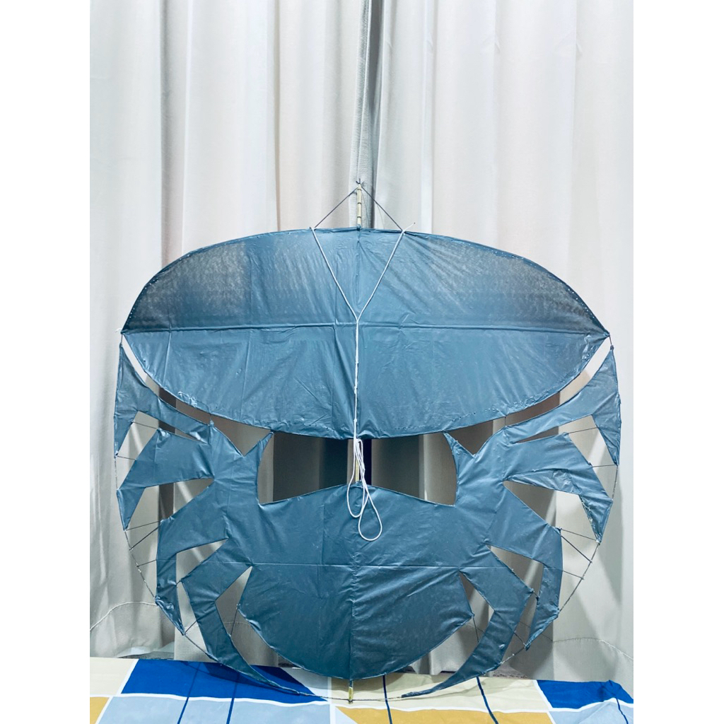 Layangan Full Fiber Ram Raman BLACK SPIDER 1 Meter Bonus Sendaren Bambu Panjang 1 Meter