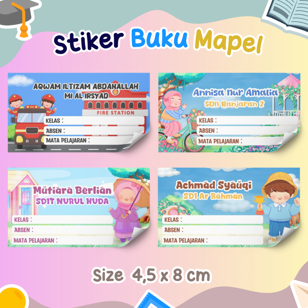 

Isi 40 PCS Stiker Buku Pelajaran Sekolah Custom Nama dan Sekolah