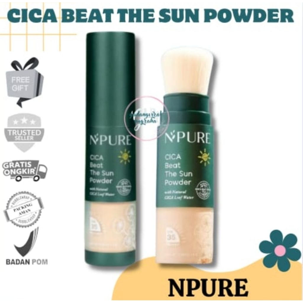 ~GVN~ NPURE CICA BEAT THE SUN POWDER SUNSCREEN BEDAK & BRUSH