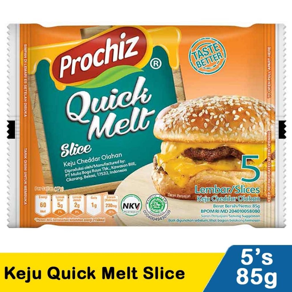 

Keju Prochiz Quick Melt Slice Isi 5 Lembar