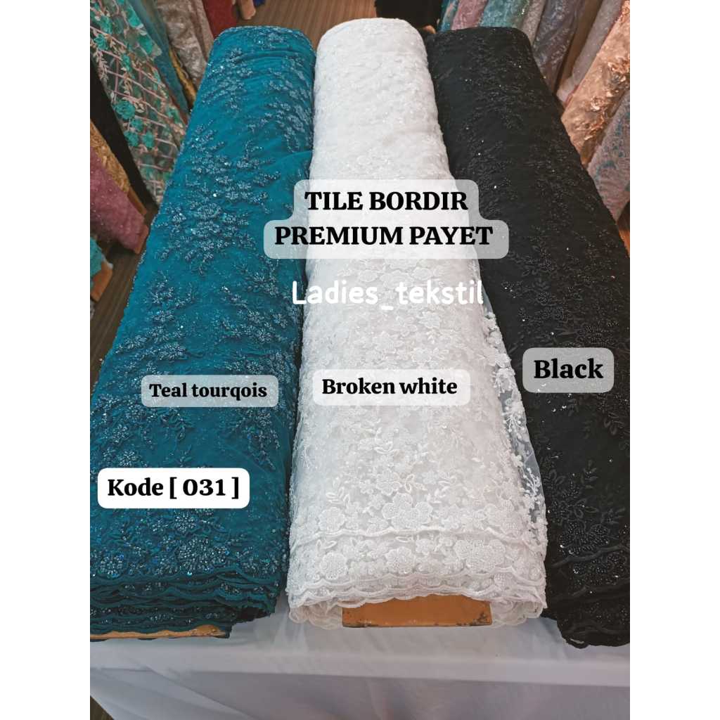 Brokat / bakal tulle bordier payet