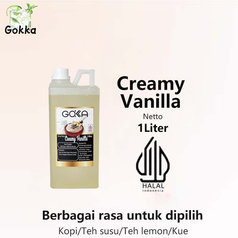 

Gokka Creamy Vanilla Syarup 1l - Sirup Creamy Vanilla Gokka - Halal